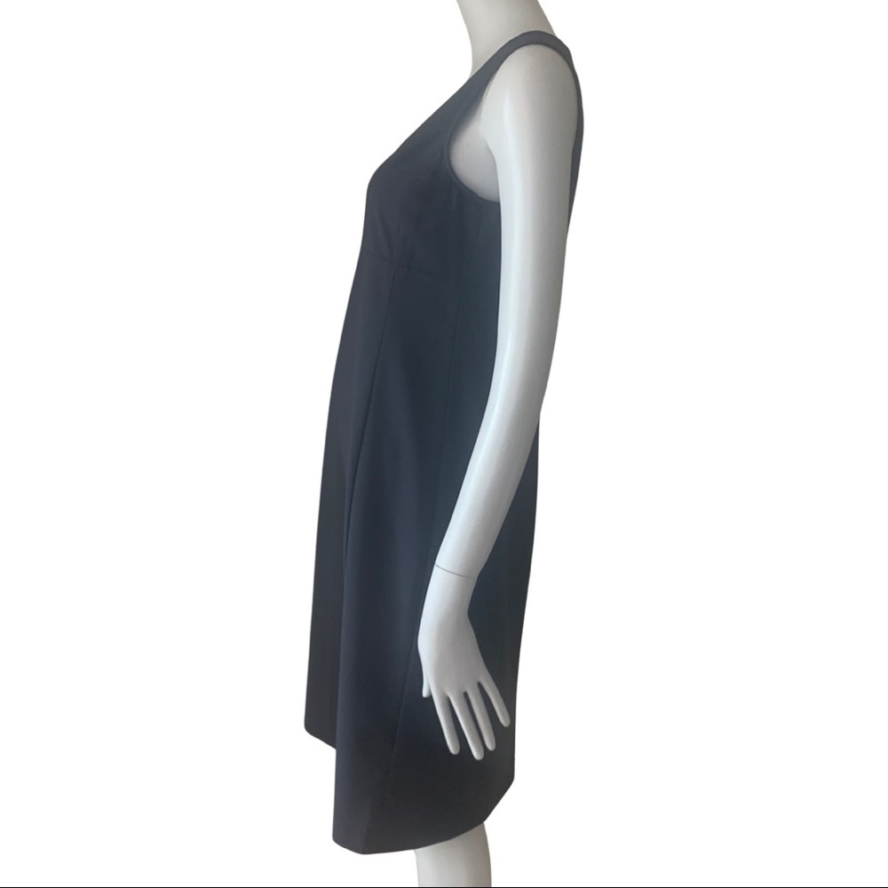 THEORY Kale B V-Neck Sheath Dress Wool Blend Midi Navy Blue Style 7011610R - Picture 5 of 16